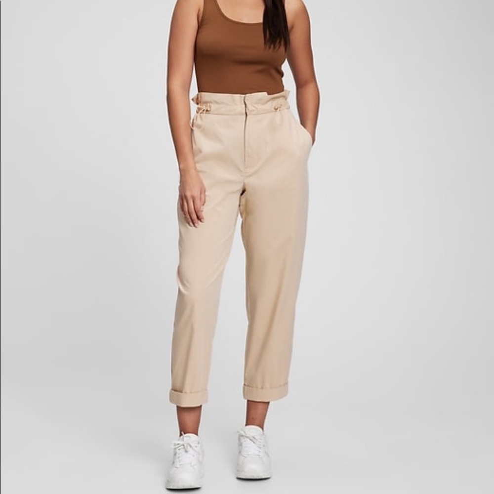 Petite Paperbag waist khakis with Washwell
